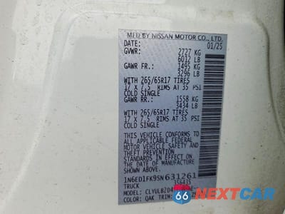 Zdjęcie 12 z 12 samochodu: 2025 NISSAN FRONTIER SV VIN:1N6ED1FK9SN631261 - miniatura