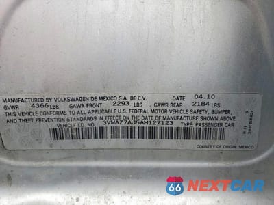 Zdjęcie 12 z 12 samochodu: 2010 VOLKSWAGEN JETTA VIN:3VWAZ7AJ5AM127123 - miniatura