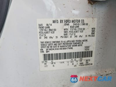 Zdjęcie 13 z 13 samochodu: 2014 FORD EDGE SE VIN:2FMDK3GC5EBB17958 - miniatura
