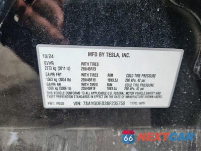 Zdjęcie 13 z 13 samochodu: 2025 TESLA MODEL Y VIN:7SAYGDED3SF235758 - miniatura