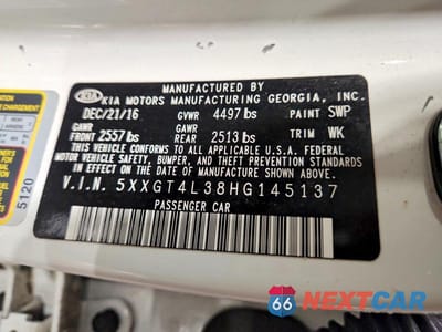Zdjęcie 13 z 13 samochodu: 2017 KIA OPTIMA LX VIN:5XXGT4L38HG145137 - miniatura