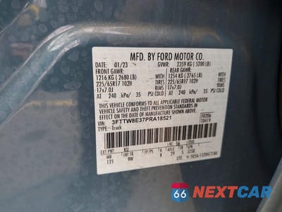 Zdjęcie 12 z 12 samochodu: 2023 FORD MAVERICK XL VIN:3FTTW8E37PRA18521 - miniatura