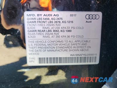 Zdjęcie 13 z 13 samochodu: 2018 AUDI Q5 PREMIUM PLUS VIN:WA1BNAFY6J2009315 - miniatura