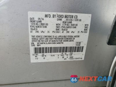 Zdjęcie 13 z 13 samochodu: 2016 FORD EDGE SEL VIN:2FMPK3J9XGBC49076 - miniatura