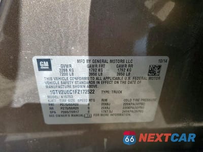 Zdjęcie 12 z 12 samochodu: 2015 GMC SIERRA K1500 SLE VIN:1GTV2UEC1FZ172522 - miniatura