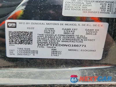 Zdjęcie 12 z 12 samochodu: 2022 CHEV SILVERADO K1500 LTZ VIN:3GCPYFED0NG166771 - miniatura