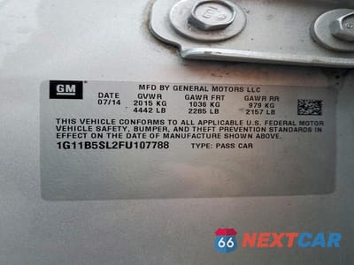 Zdjęcie 13 z 13 samochodu: 2015 CHEVROLET MALIBU LS VIN:1G11B5SL2FU107788 - miniatura
