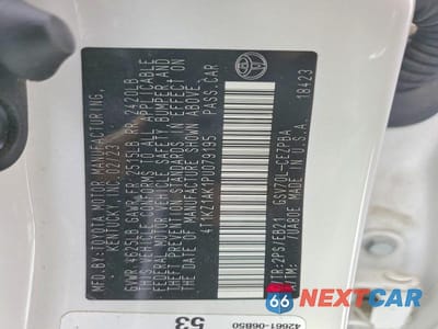 Zdjęcie 12 z 12 samochodu: 2023 TOYOTA CAMRY TRD VIN:4T1KZ1AK1PU079195 - miniatura