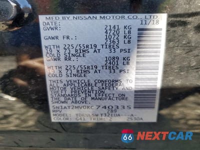 Zdjęcie 13 z 13 samochodu: 2019 NISSAN ROGUE SL VIN:5N1AT2MV0KC740335 - miniatura