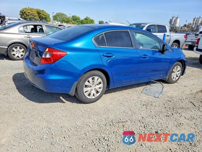 Trzecie zdjęcie samochodu z tyłu: 2012 HONDA CIVIC LX VIN:2HGFB2F57CH585924 - miniatura