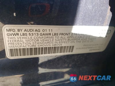 Zdjęcie 12 z 12 samochodu: 2011 AUDI A6 PRESTIGE VIN:WAUKGAFB8BN057987 - miniatura