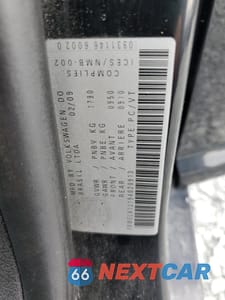 Zdjęcie 12 z 12 samochodu: 2009 VOLKSWAGEN CITY GOLF VIN:9BWEL41J194020913 - miniatura