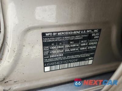 Zdjęcie 13 z 13 samochodu: 2001 MERCEDES-BENZ ML 320 VIN:4JGAB54E31A279209 - miniatura