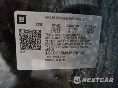 Zdjęcie 12 z 12 samochodu: 2018 CHEVROLET CRUZE LS VIN:1G1BC5SM5J7176735 - miniatura