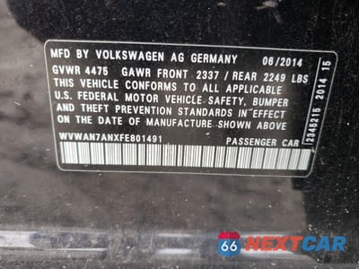 Zdjęcie 13 z 13 samochodu: 2015 VOLKSWAGEN CC SPORT VIN:WVWAN7ANXFE801491 - miniatura