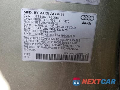 Zdjęcie 13 z 13 samochodu: 2007 AUDI Q7 VIN:WA1AV74L87D011148 - miniatura
