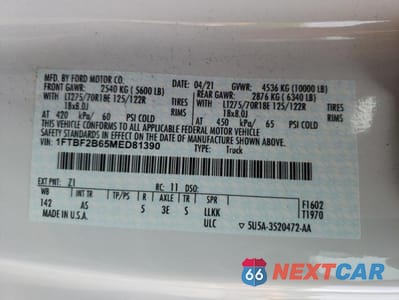 Zdjęcie 12 z 12 samochodu: 2021 FORD F250 SUPER DUTY VIN:1FTBF2B65MED81390 - miniatura