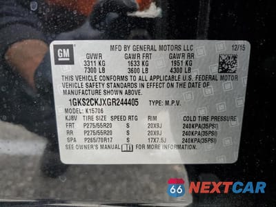 Zdjęcie 14 z 14 samochodu: 2016 GMC YUKON DENALI VIN:1GKS2CKJXGR244405 - miniatura