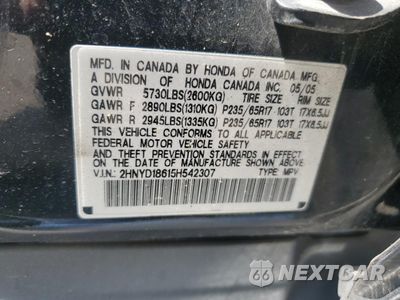 Zdjęcie 12 z 12 samochodu: 2005 ACURA MDX TOURING VIN:2HNYD18615H542307 - miniatura