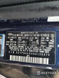 Zdjęcie 13 z 13 samochodu: 2016 KIA SORENTO LX VIN:5XYPG4A30GG126373 - miniatura