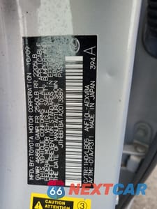 Zdjęcie 12 z 12 samochodu: 2010 LEXUS HS 250H VIN:JTHBB1BA1A2013889 - miniatura