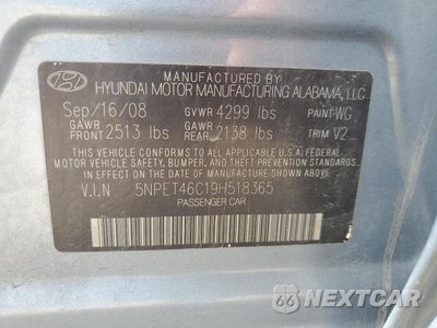 Zdjęcie 12 z 12 samochodu: 2009 HYUNDAI SONATA GLS VIN:5NPET46C19H518365 - miniatura