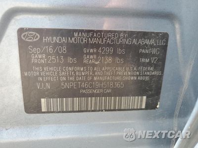Zdjęcie 12 z 12 samochodu: 2009 HYUNDAI SONATA GLS VIN:5NPET46C19H518365 - miniatura