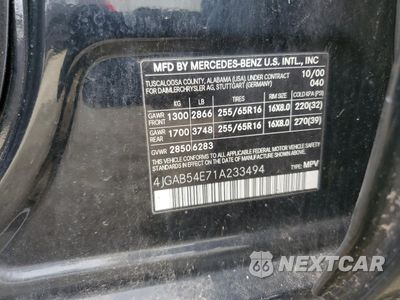 Zdjęcie 13 z 13 samochodu: 2001 MERCEDES-BENZ ML 320 VIN:4JGAB54E71A233494 - miniatura