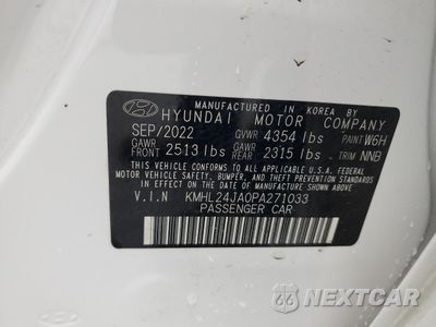 Zdjęcie 12 z 12 samochodu: 2023 HYUNDAI SONATA SE VIN:KMHL24JA0PA271033 - miniatura