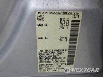 Zdjęcie 12 z 12 samochodu: 2014 NISSAN ALTIMA 2.5 VIN:1N4AL3AP4EC151573 - miniatura