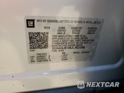 Zdjęcie 13 z 13 samochodu: 2018 CHEVROLET EQUINOX LT VIN:3GNAXJEV8JL402368 - miniatura