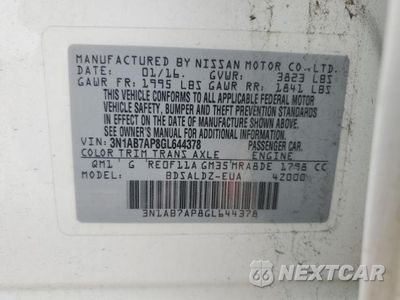 Zdjęcie 13 z 13 samochodu: 2016 NISSAN SENTRA S VIN:3N1AB7AP8GL644378 - miniatura