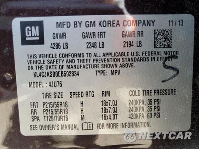 Zdjęcie 13 z 13 samochodu: 2014 BUICK ENCORE VIN:KL4CJASB8EB592834 - miniatura