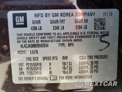 Zdjęcie 13 z 13 samochodu: 2014 BUICK ENCORE VIN:KL4CJASB8EB592834 - miniatura