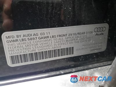 Zdjęcie 12 z 12 samochodu: 2011 AUDI A8 L QUATTRO VIN:WAURVAFD8BN021674 - miniatura