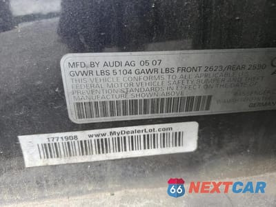 Zdjęcie 13 z 13 samochodu: 2007 AUDI A6 3.2 VIN:WAUAH74F07N166033 - miniatura