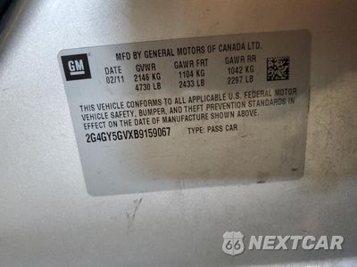 Zdjęcie 12 z 12 samochodu: 2011 BUICK REGAL CXL VIN:2G4GY5GVXB9159067 - miniatura