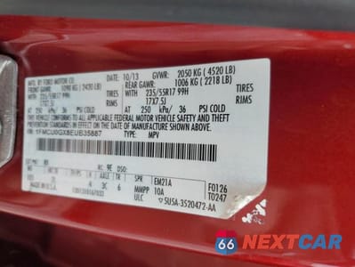 Zdjęcie 12 z 12 samochodu: 2014 FORD ESCAPE SE VIN:1FMCU0GX8EUB35887 - miniatura