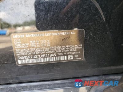 Zdjęcie 12 z 12 samochodu: 2020 BMW 330XI VIN:3MW5R7J07L8B21845 - miniatura