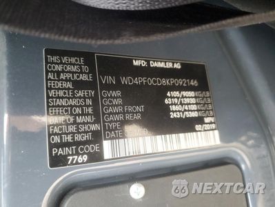 Zdjęcie 13 z 13 samochodu: 2019 MERCEDES-BENZ SPRINTER 2500/3500 VIN:WD4PF0CD8KP092146 - miniatura