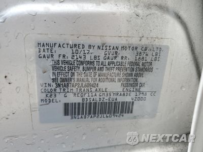 Zdjęcie 12 z 12 samochodu: 2018 NISSAN SENTRA S VIN:3N1AB7AP2JL609424 - miniatura