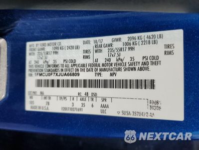 Zdjęcie 15 z 15 samochodu: 2018 FORD ESCAPE S VIN:1FMCU0F7XJUA66809 - miniatura