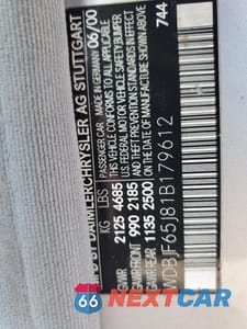 Zdjęcie 15 z 15 samochodu: 2001 MERCEDES-BENZ E 320 VIN:WDBJF65J81B179612 - miniatura