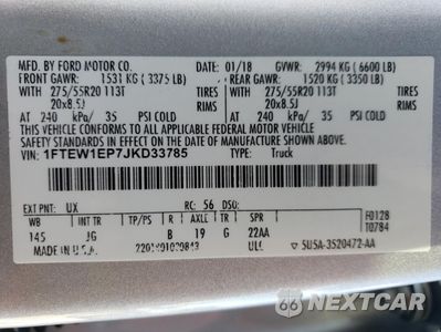 Zdjęcie 12 z 15 samochodu: 2018 FORD F150 SUPERCREW VIN:1FTEW1EP7JKD33785 - miniatura