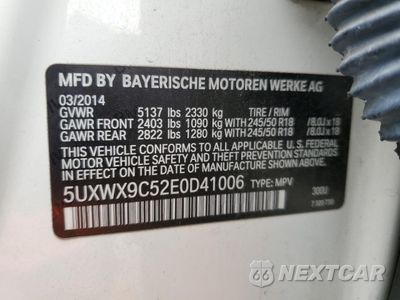 Zdjęcie 12 z 14 samochodu: 2014 BMW X3 XDRIVE28I VIN:5UXWX9C52E0D41006 - miniatura