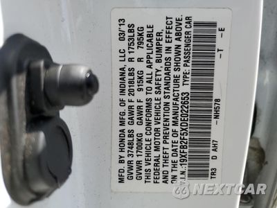 Zdjęcie 12 z 14 samochodu: 2013 HONDA CIVIC LX VIN:19XFB2F5XDE022653 - miniatura