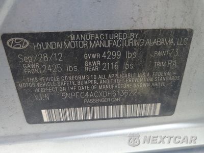 Zdjęcie 12 z 12 samochodu: 2013 HYUNDAI SONATA SE VIN:5NPEC4ACXDH613622 - miniatura