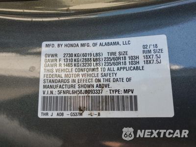 Zdjęcie 13 z 15 samochodu: 2018 HONDA ODYSSEY EX VIN:5FNRL6H58JB093337 - miniatura