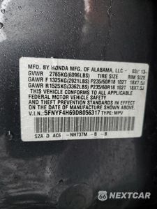 Zdjęcie 13 z 13 samochodu: 2013 HONDA PILOT EXL VIN:5FNYF4H69DB056317 - miniatura