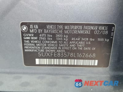 Zdjęcie 13 z 15 samochodu: 2008 BMW X5 4.8I VIN:5UXFE83578L162668 - miniatura